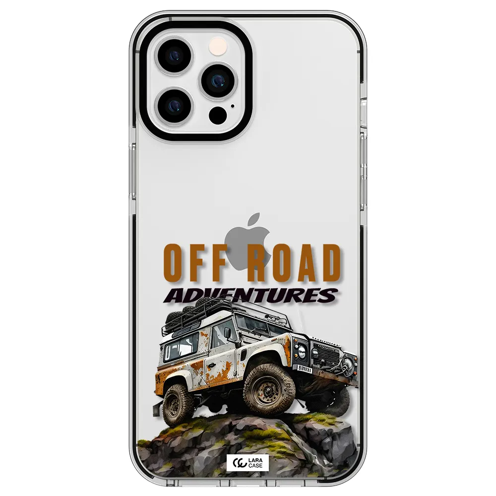 a car with rust on top Apple iPhone 12 pro max impact black border Case