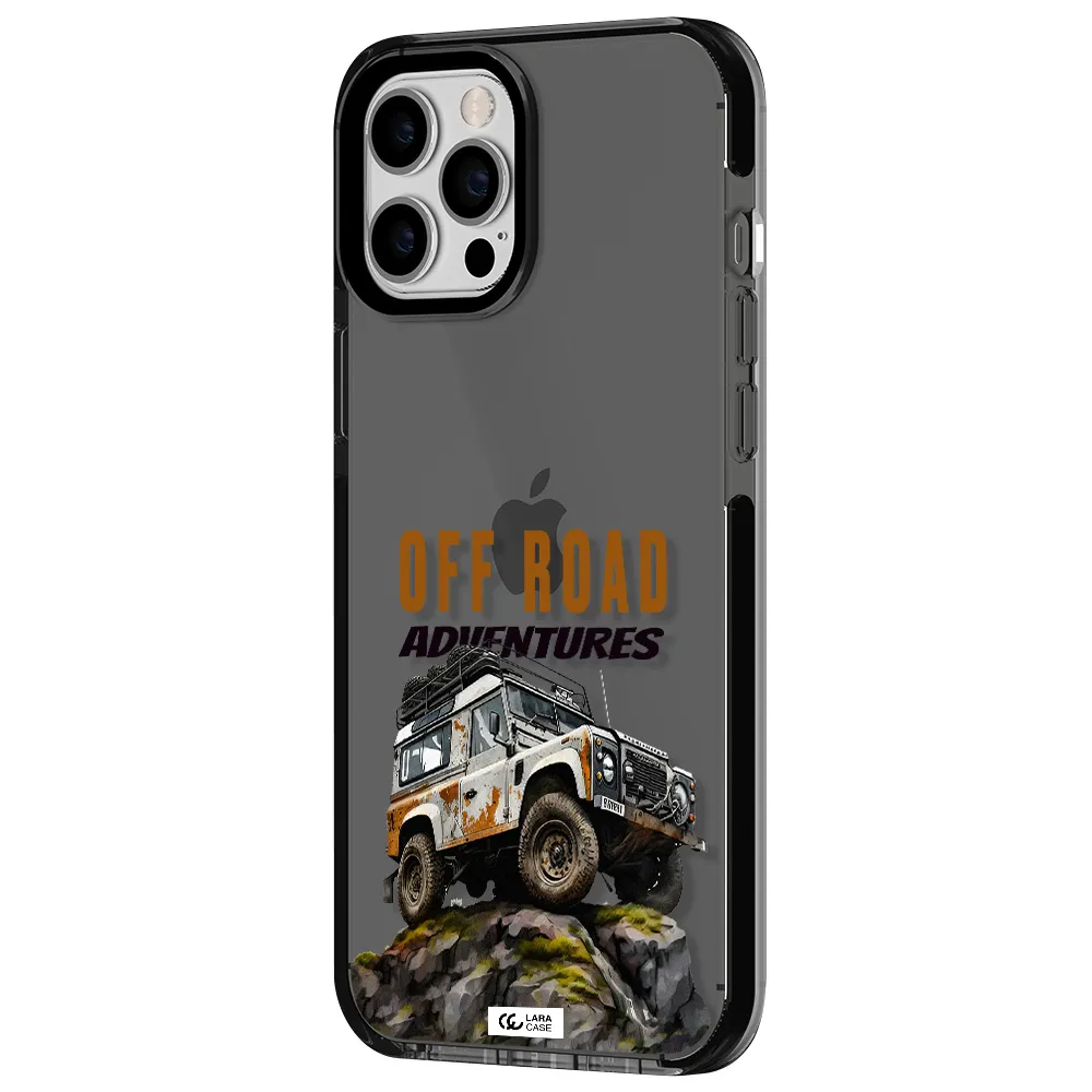 a car with rust on top Apple iPhone 12 pro max impact Smoke Black Case