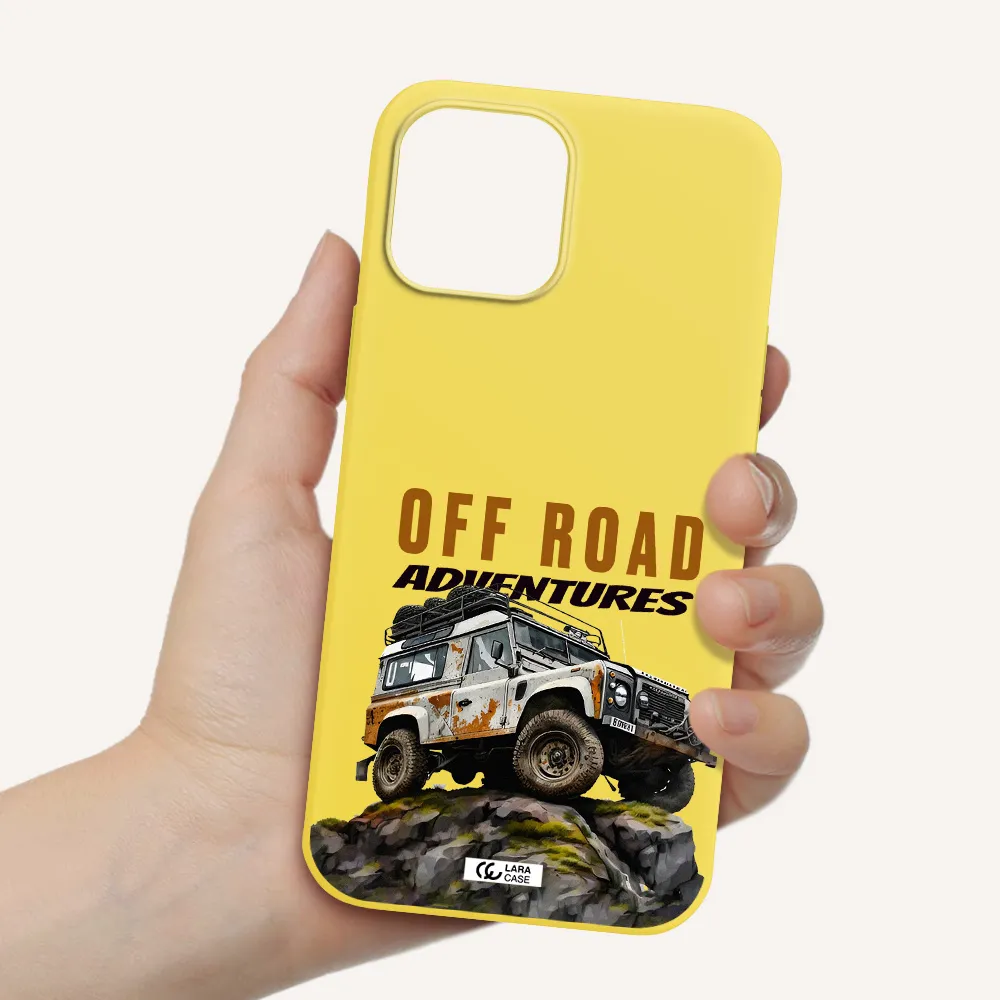 a car with rust on top Apple iPhone 12 pro max Silicone canary yellow Case