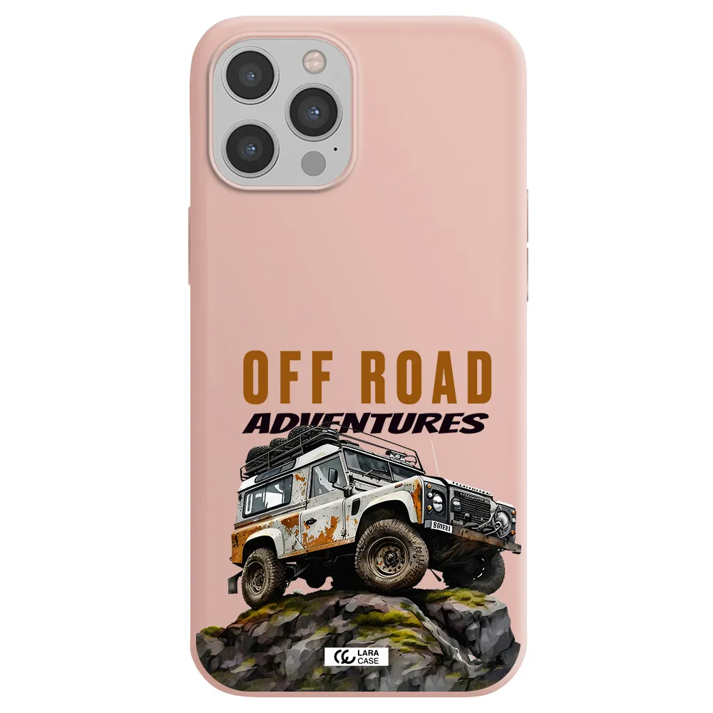 a car with rust on top Apple iPhone 12 pro max Silicone pastel pink Case