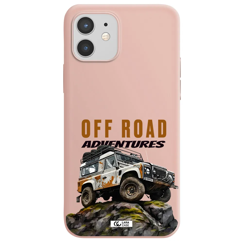 a car with rust on top Apple iPhone 12 Silicone pastel pink Case