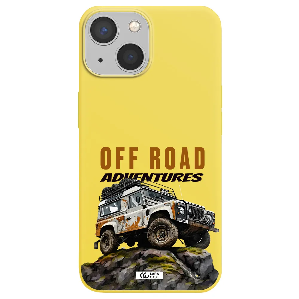 a car with rust on top Apple iPhone 13 mini Silicone canary yellow Case