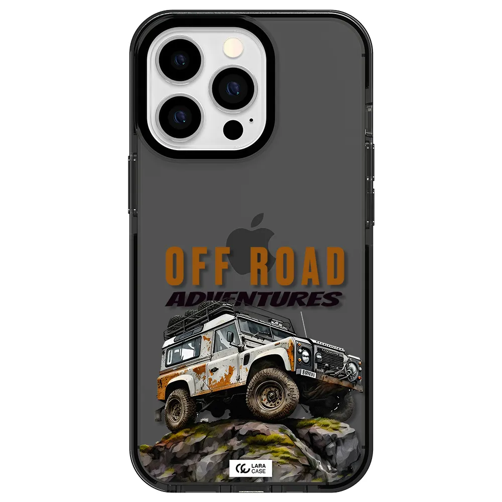 a car with rust on top Apple iPhone 13 Pro impact Smoke Black Case