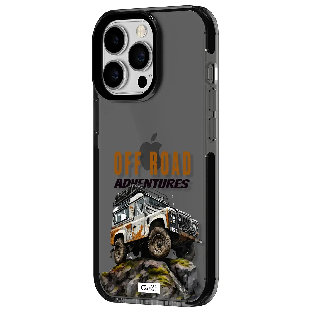 a car with rust on top Apple iPhone 13 Pro impact Smoke Black Case