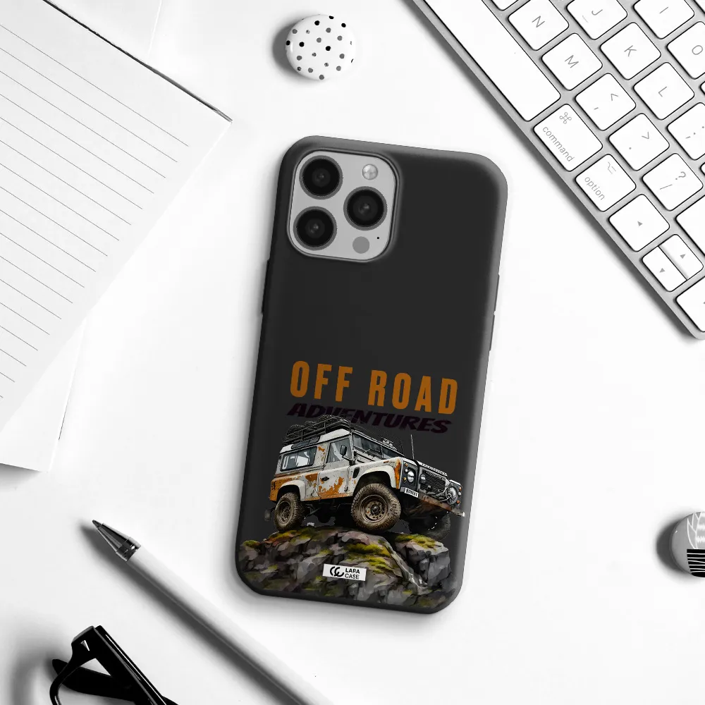 a car with rust on top Apple iPhone 13 Pro Max Silicone black Case