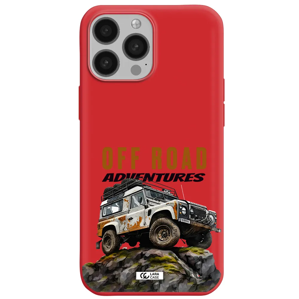 a car with rust on top Apple iPhone 13 Pro Max Silicone Imperial Red Case
