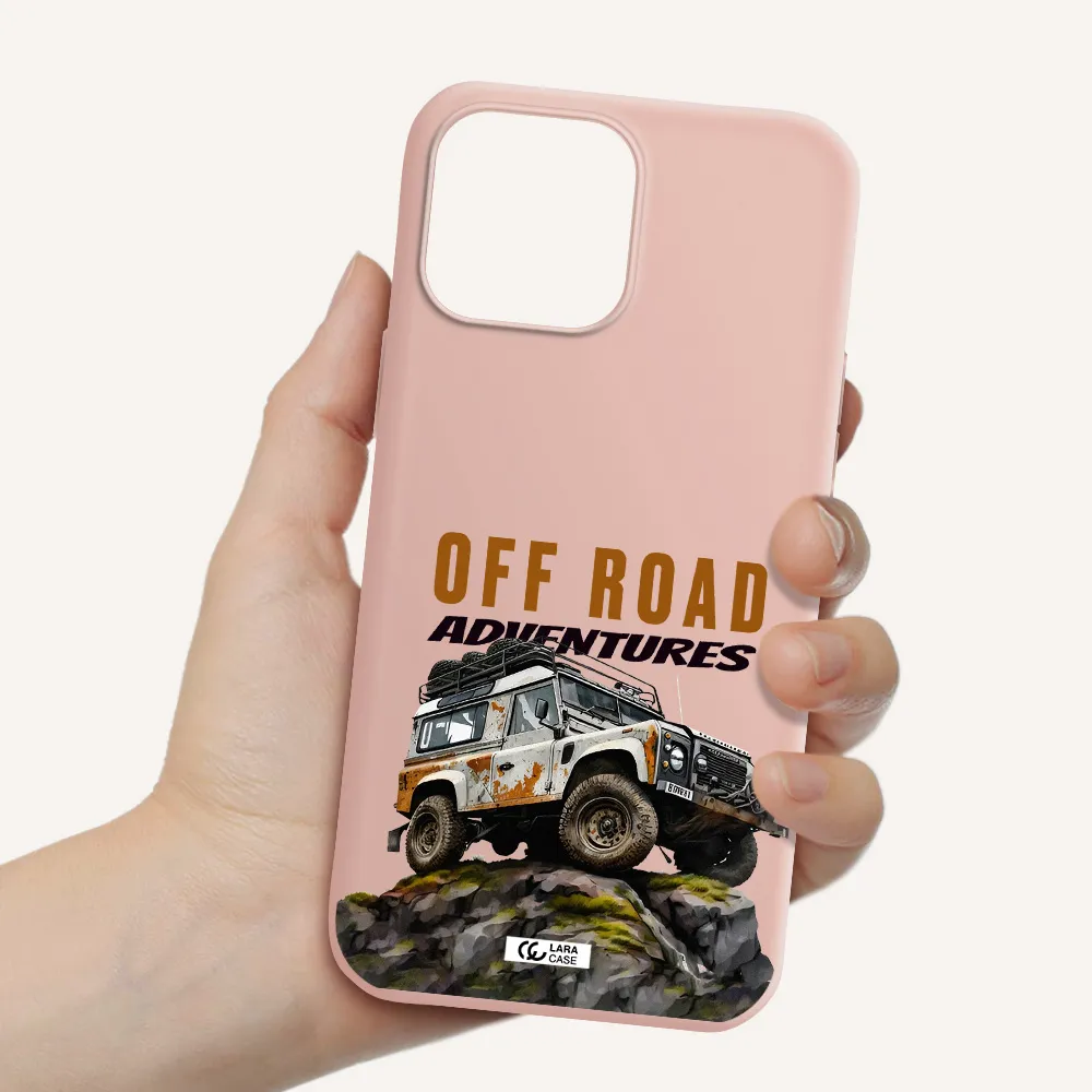 a car with rust on top Apple iPhone 13 Pro Max Silicone pastel pink Case