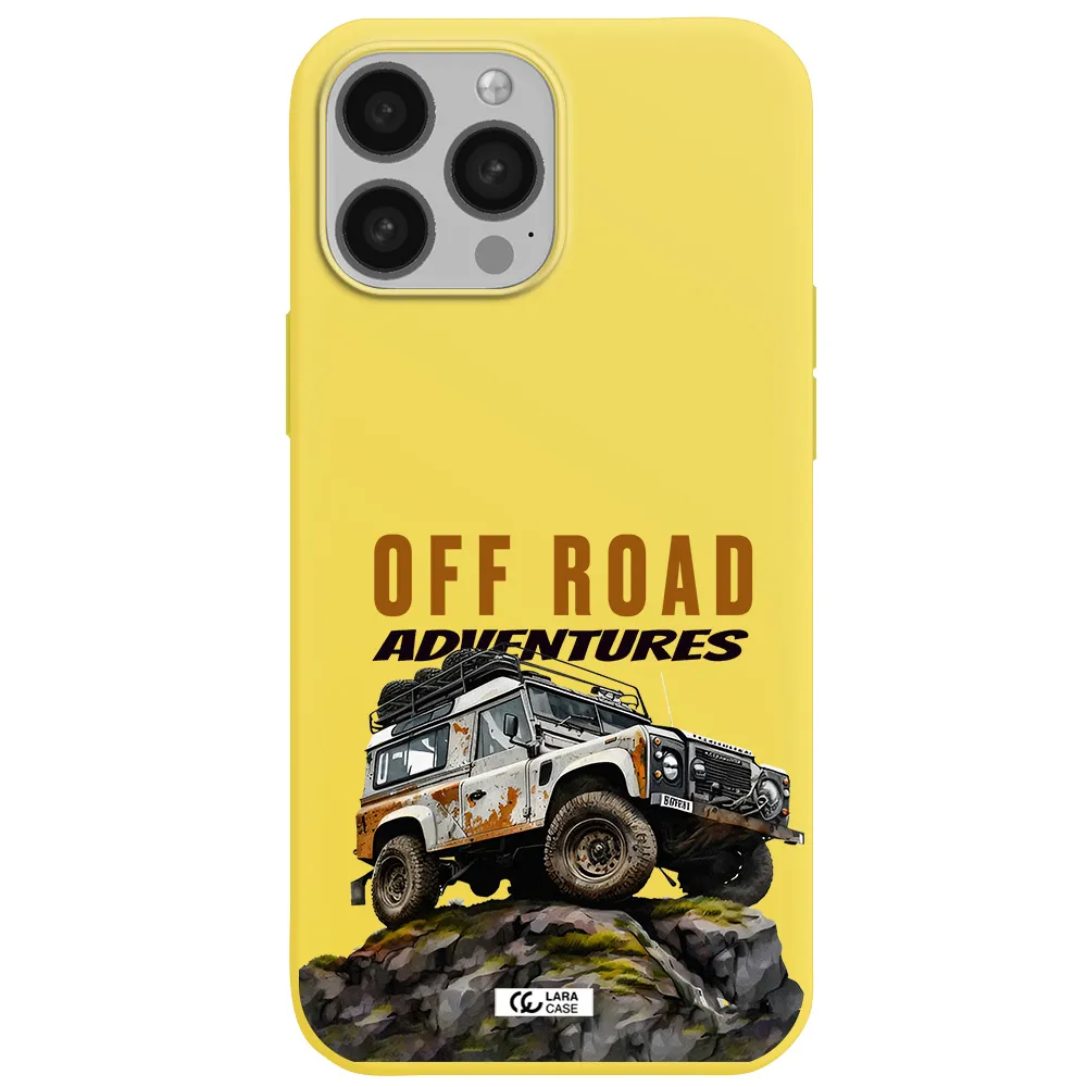 a car with rust on top Apple iPhone 13 Pro Silicone canary yellow Case
