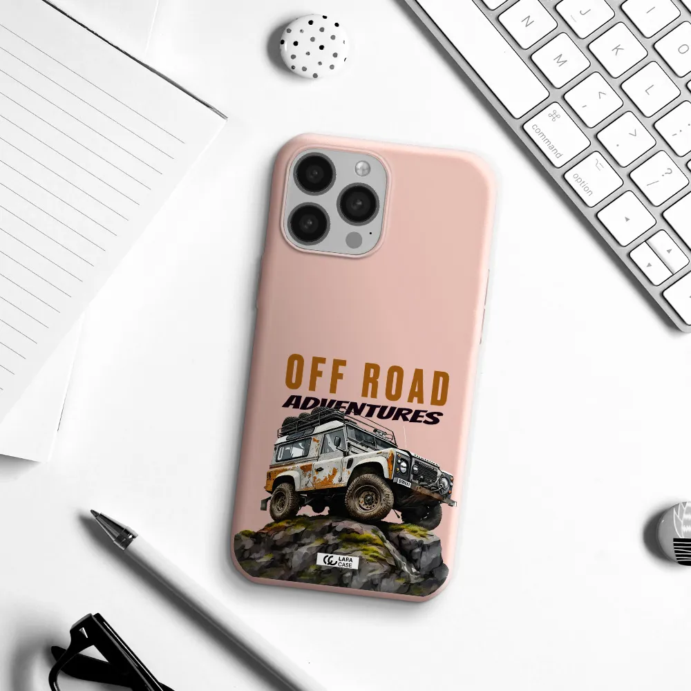 a car with rust on top Apple iPhone 13 Pro Silicone pastel pink Case