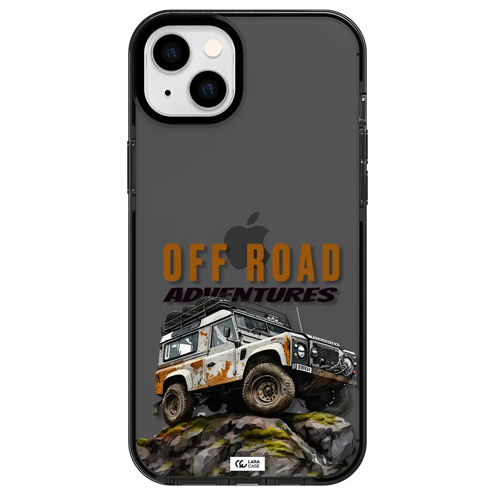 a car with rust on top Apple iPhone 14 plus impact Smoke Black Case