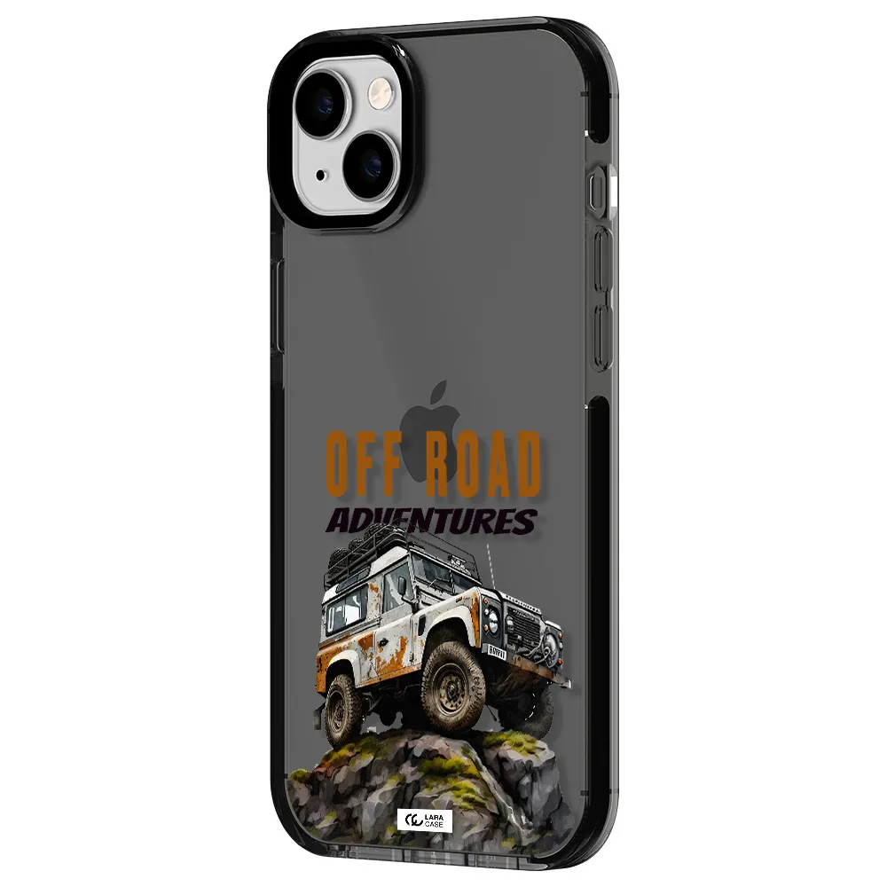 a car with rust on top Apple iPhone 14 plus impact Smoke Black Case