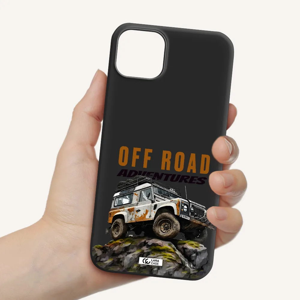 a car with rust on top Apple iPhone 14 plus Silicone black Case