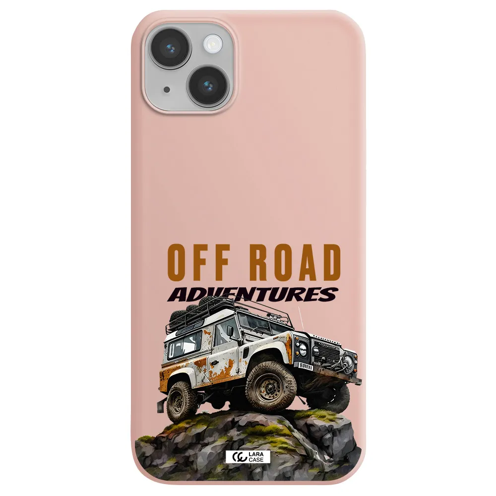 a car with rust on top Apple iPhone 14 plus Silicone pastel pink Case