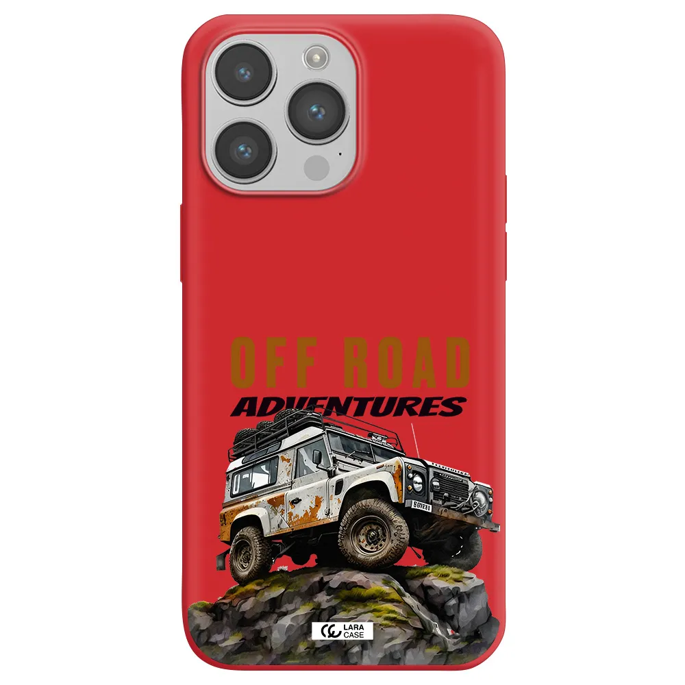 a car with rust on top Apple iPhone 14 pro max Silicone Imperial Red Case