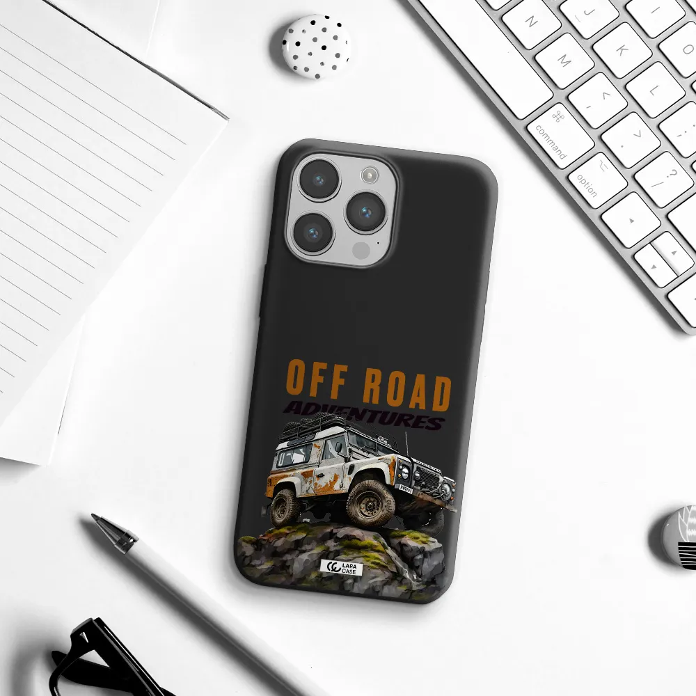 a car with rust on top Apple iPhone 14 pro Silicone black Case