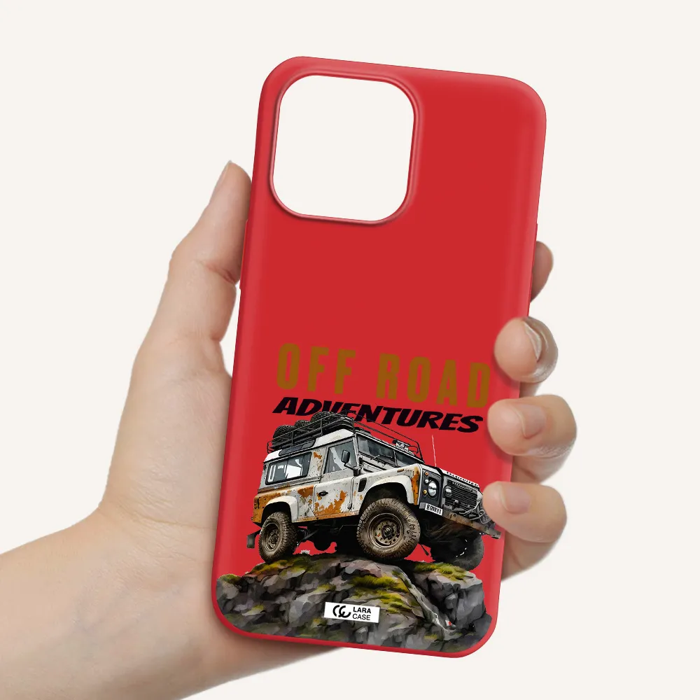 a car with rust on top Apple iPhone 14 pro Silicone Imperial Red Case