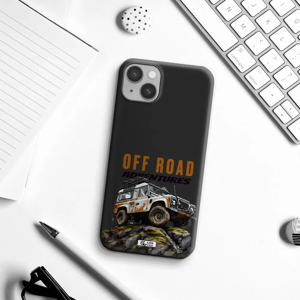 a car with rust on top Apple iPhone 14 Silicone black Case