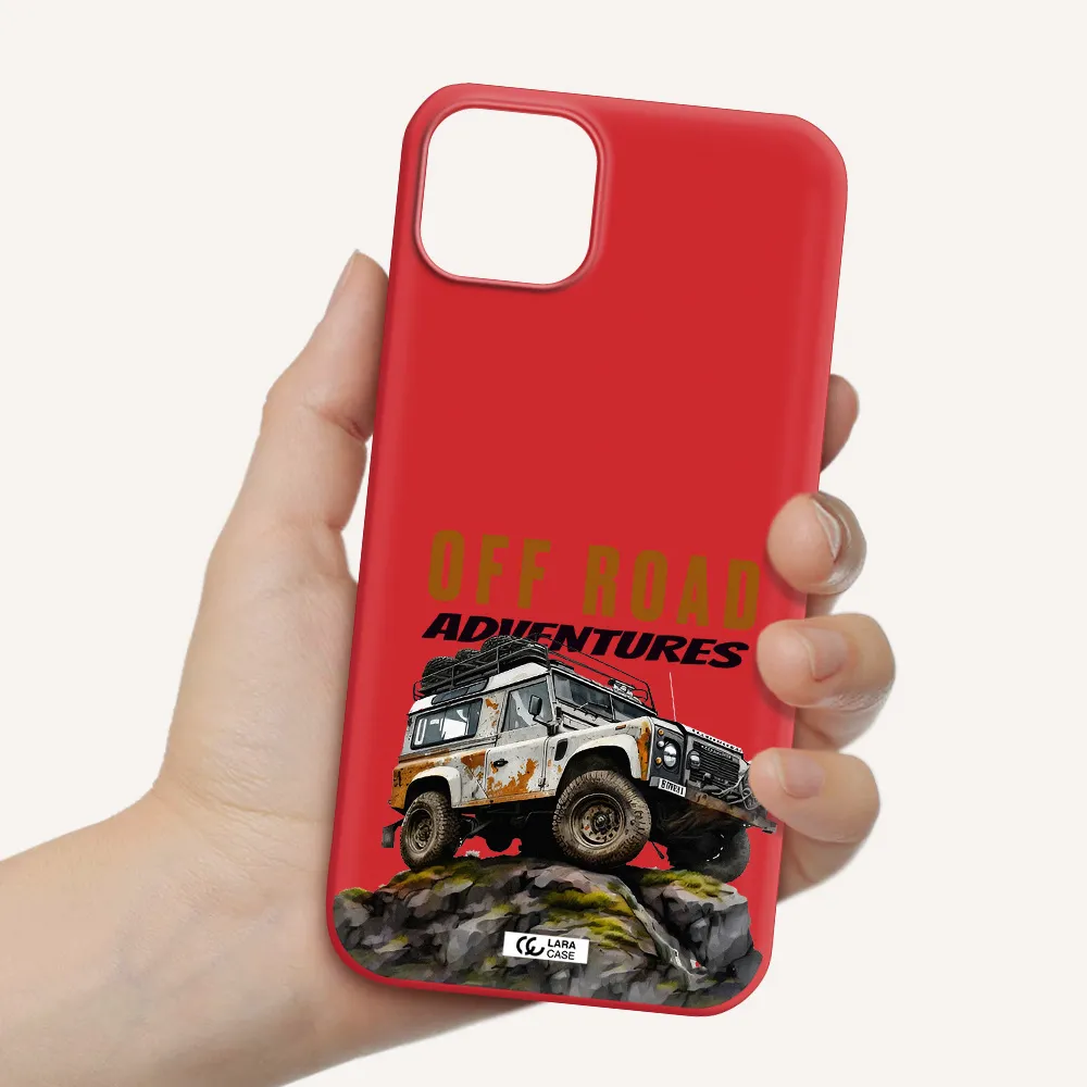 a car with rust on top Apple iPhone 14 Silicone Imperial Red Case