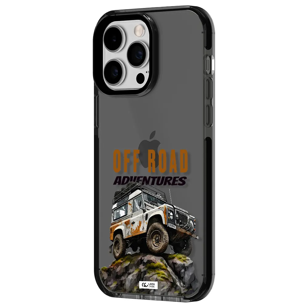 a car with rust on top Apple iPhone 15 Pro impact Smoke Black Case