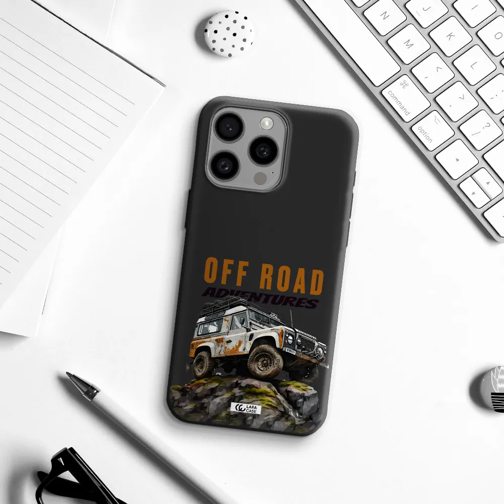 a car with rust on top Apple Iphone 15 Pro max Silicone black Case