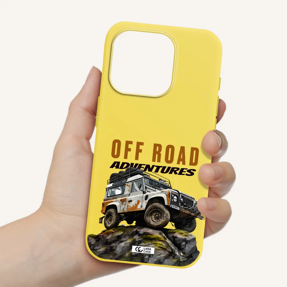 A Car With Rust On Top Apple Iphone 15 Pro Silicone Canary Yellow Case