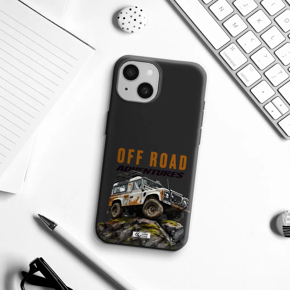 a car with rust on top Apple iPhone 15 Silicone black Case
