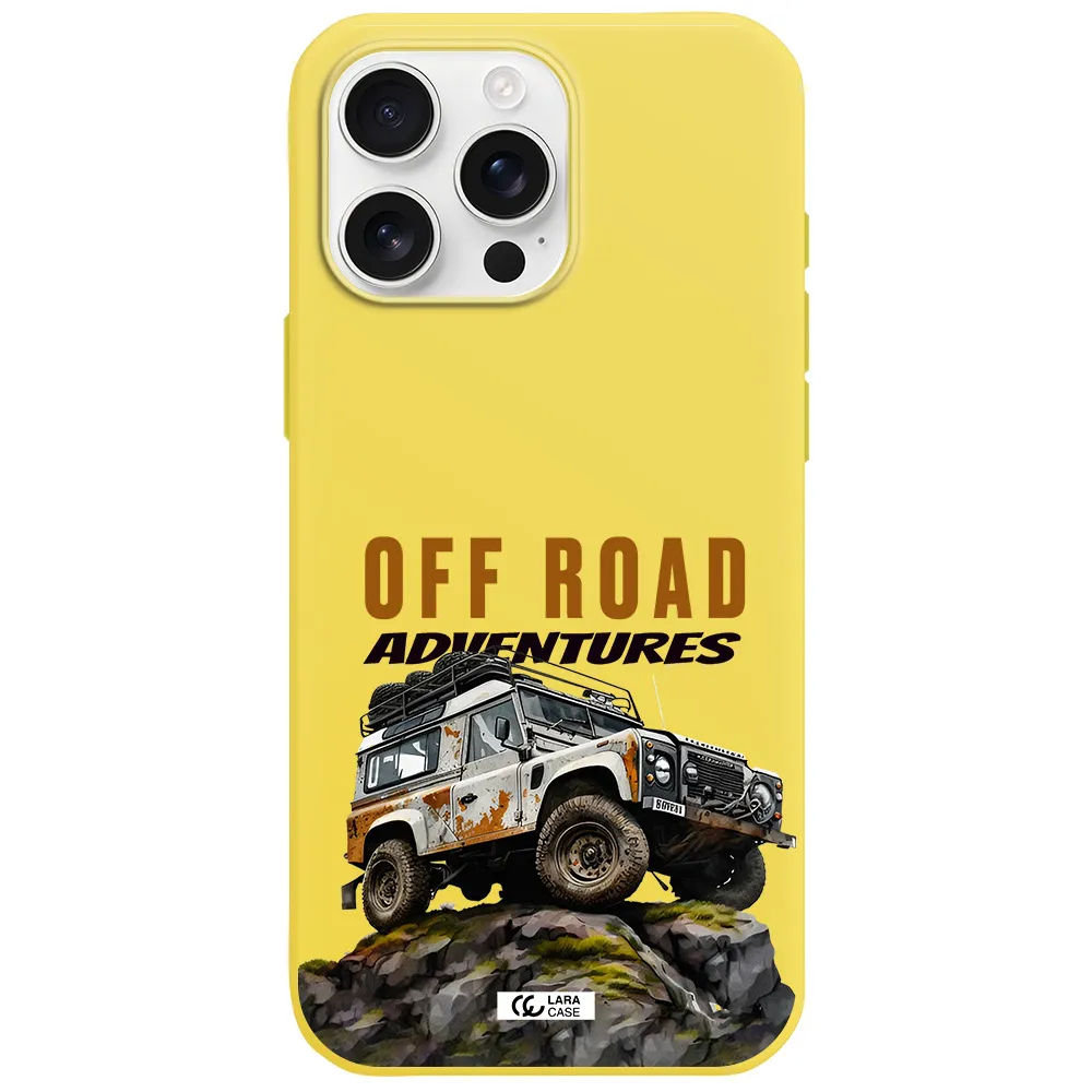 A Car With Rust On Top Apple Iphone 16 Pro Max Silicone Canary Yellow Case