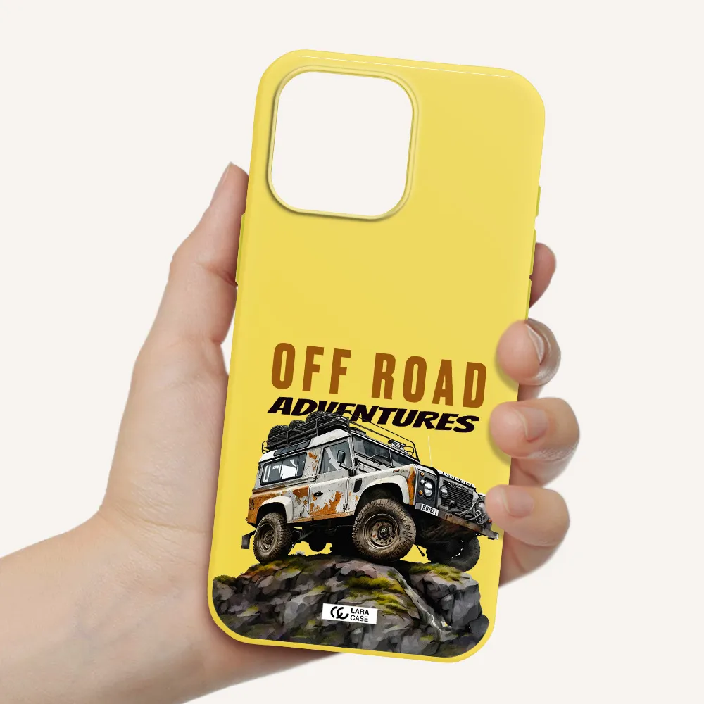 A Car With Rust On Top Apple Iphone 16 Pro Max Silicone Canary Yellow Case