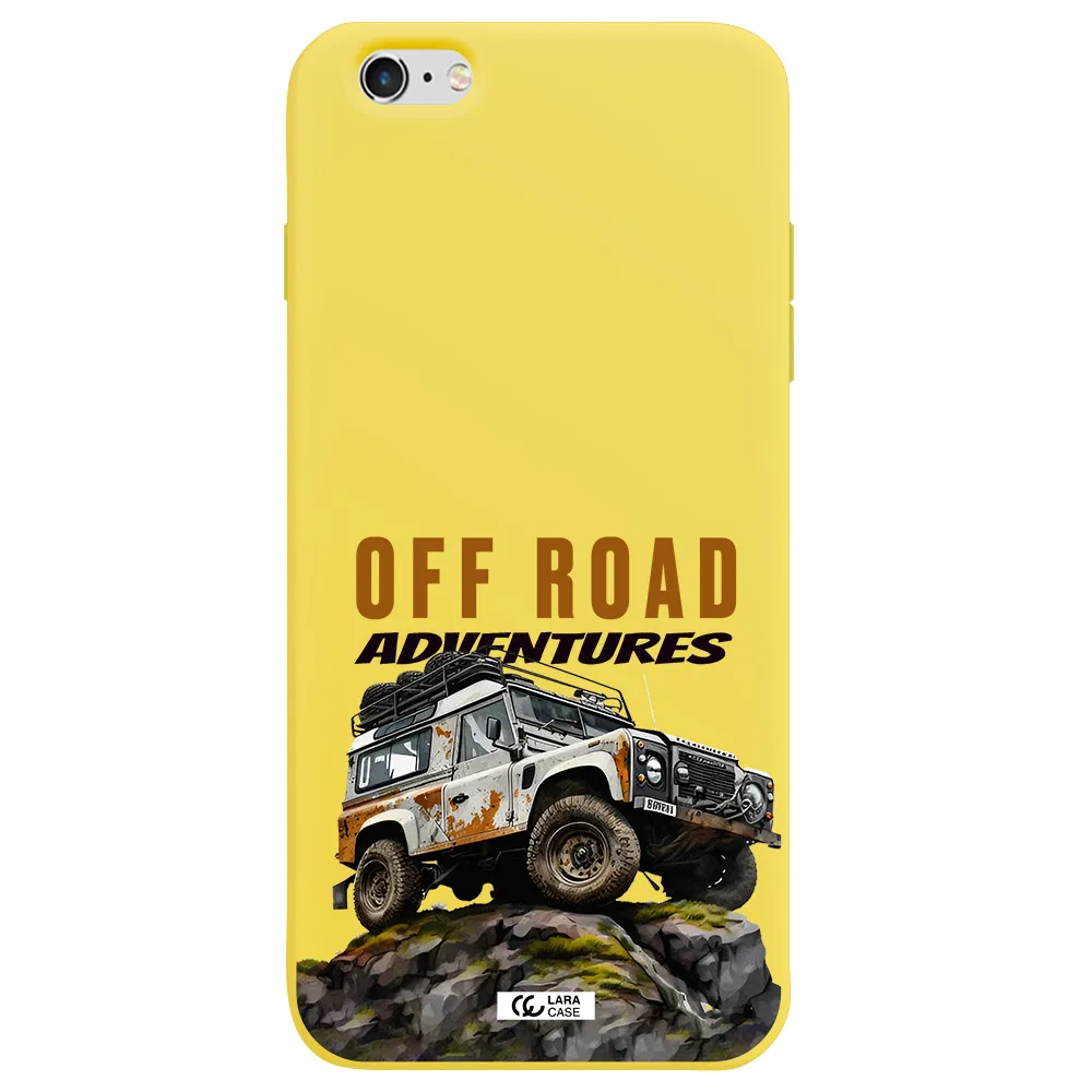 a car with rust on top Apple iPhone 6 plus Silicone canary yellow Case
