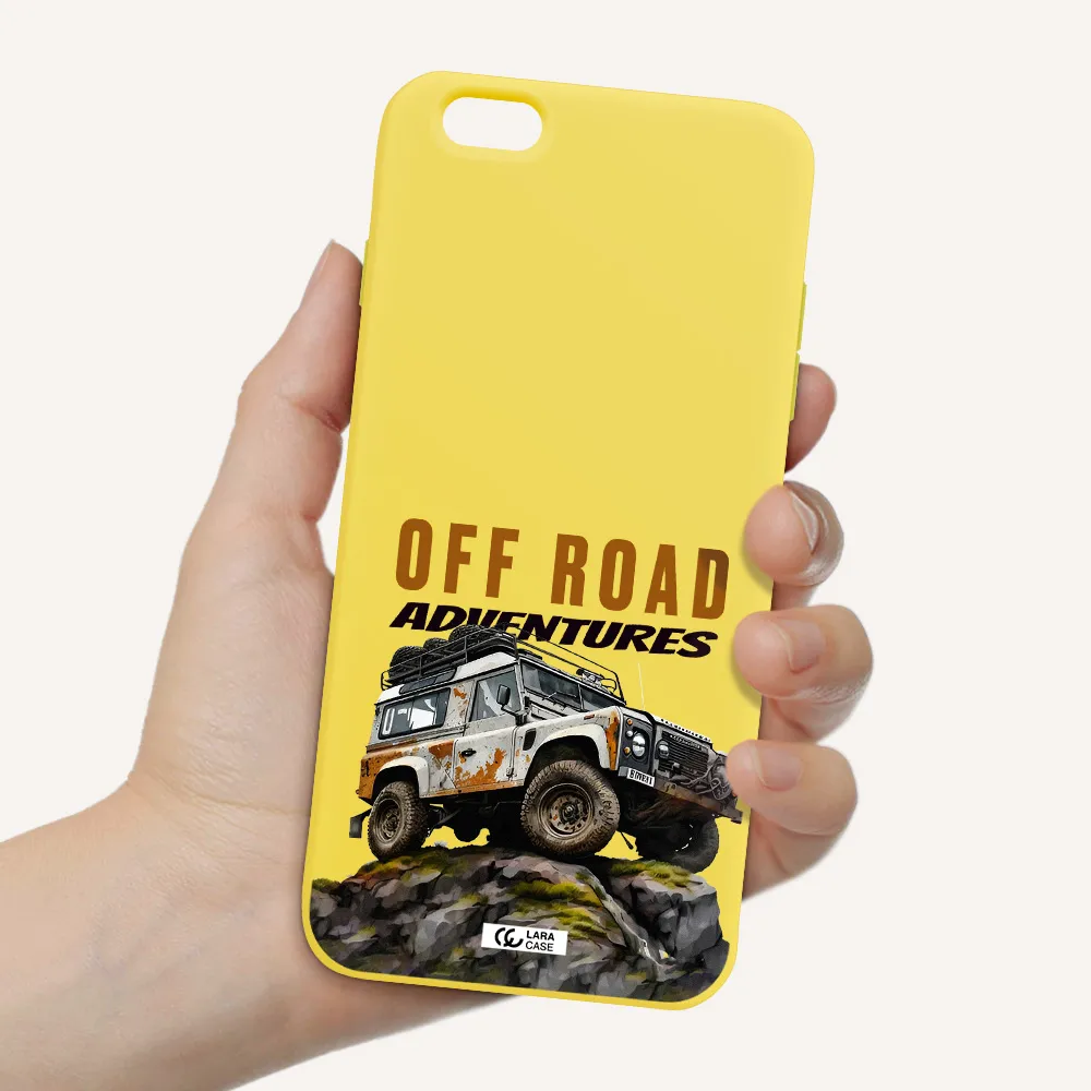 a car with rust on top Apple iPhone 6 plus Silicone canary yellow Case