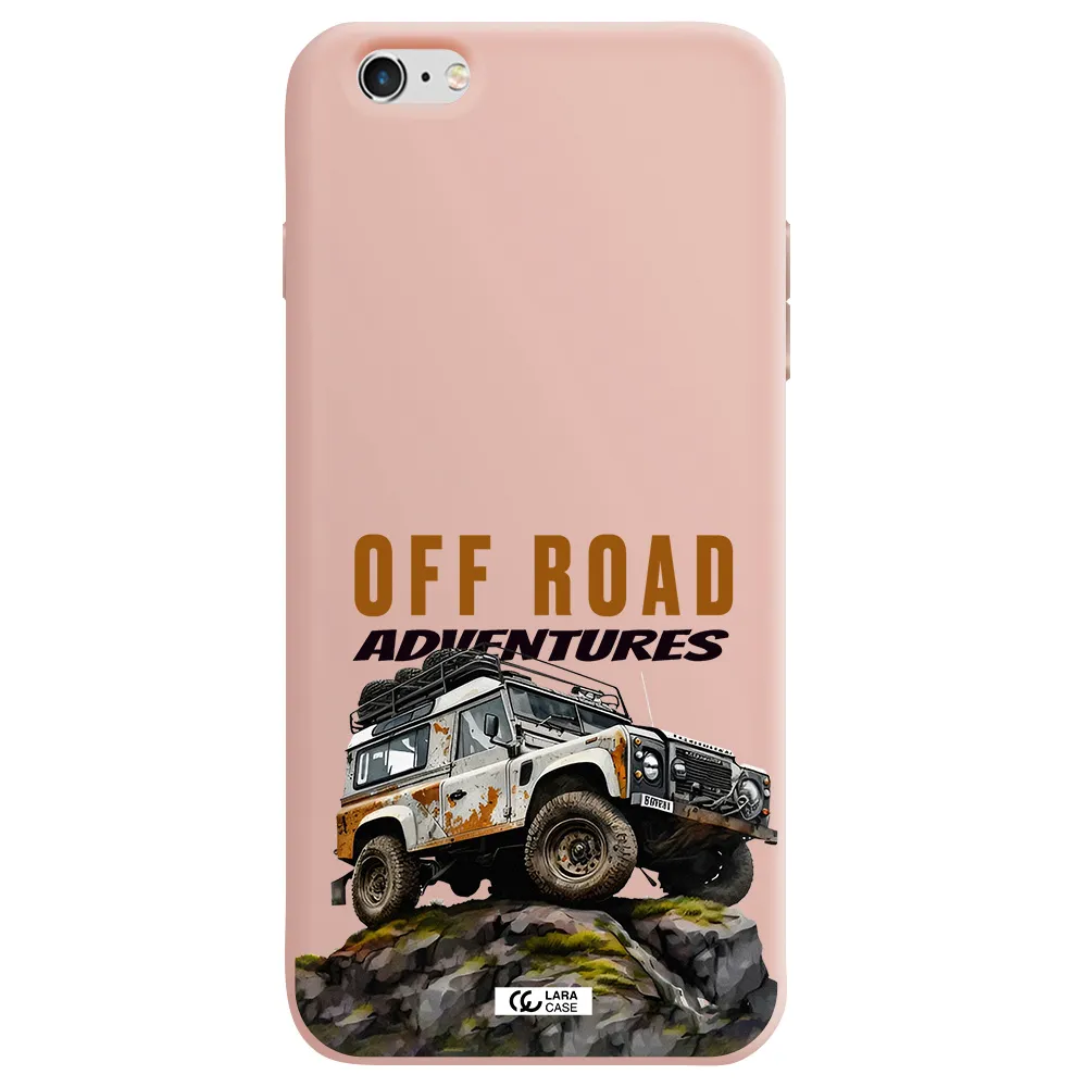 a car with rust on top Apple iPhone 6 plus Silicone pastel pink Case