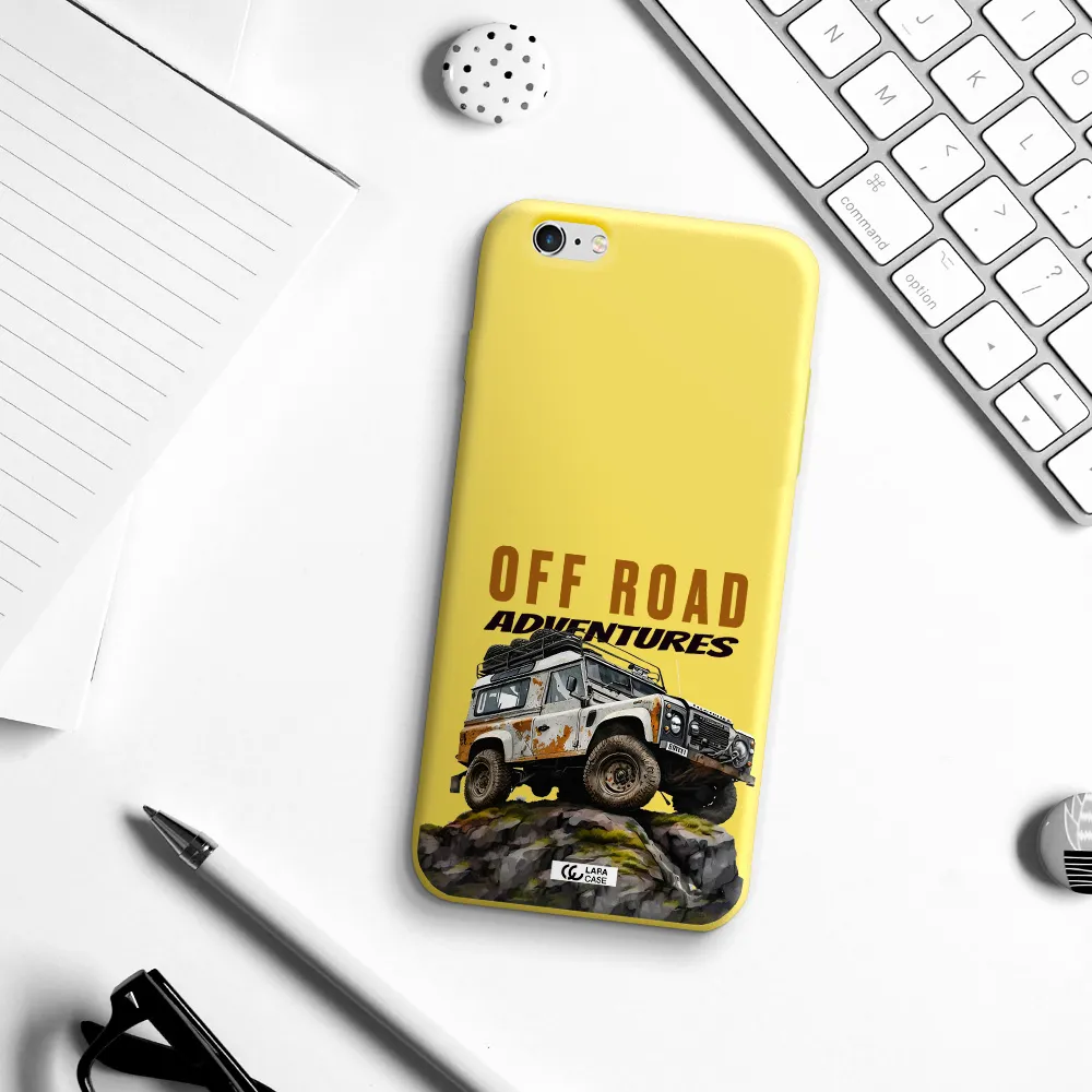 a car with rust on top Apple iPhone 6 s plus Silicone canary yellow Case
