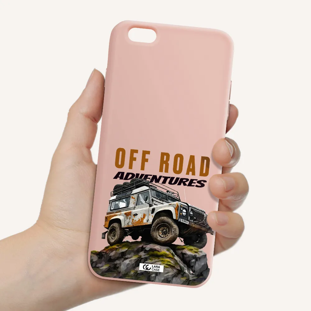 a car with rust on top Apple iPhone 6 s plus Silicone pastel pink Case