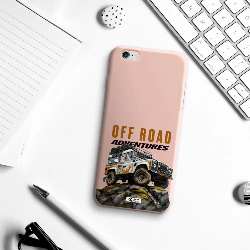 a car with rust on top Apple iPhone 6 s plus Silicone pastel pink Case