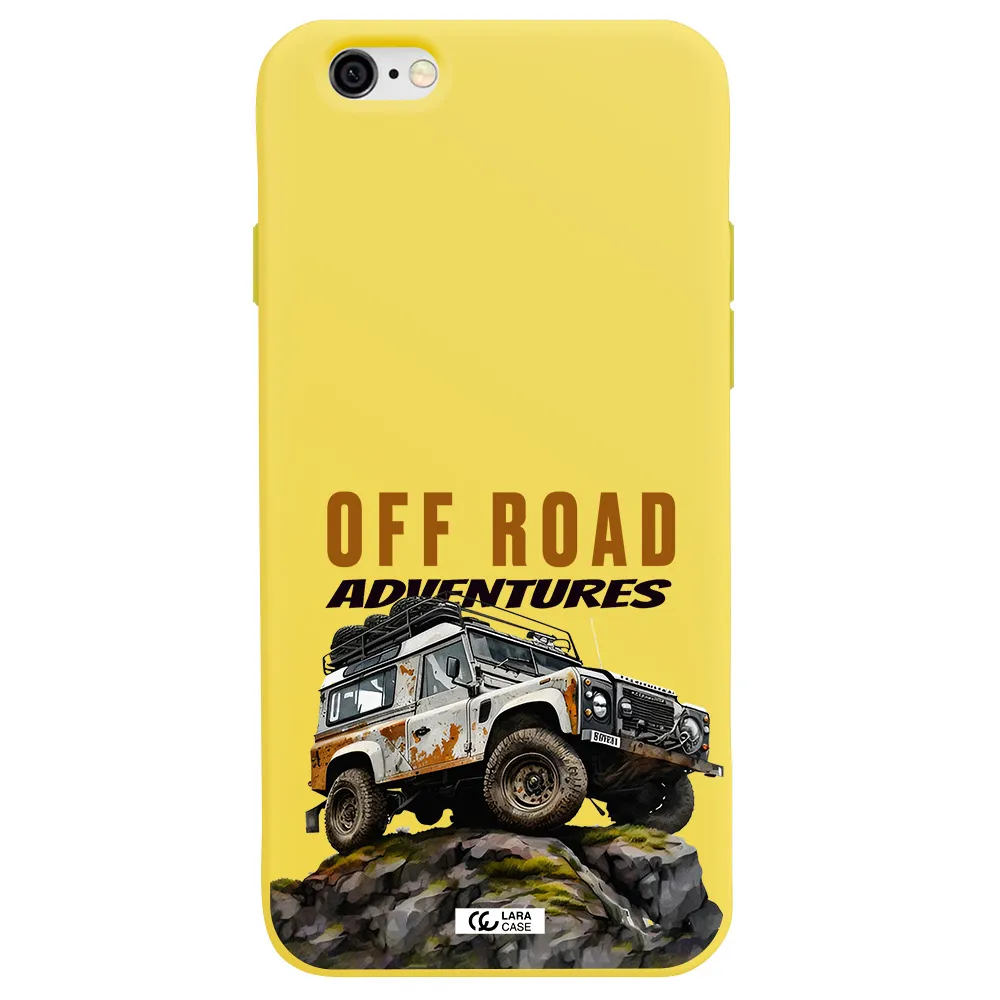 a car with rust on top Apple iPhone 6 Silicone canary yellow Case
