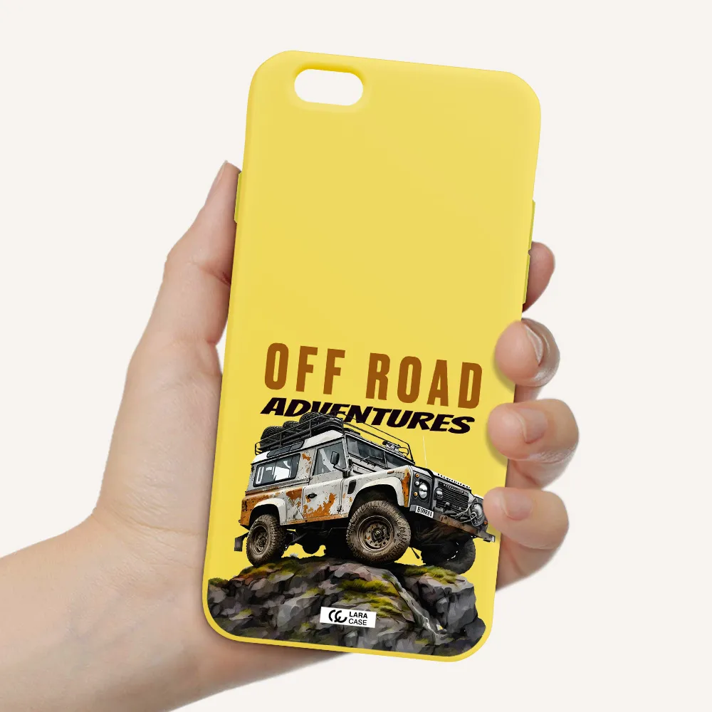 a car with rust on top Apple iPhone 6 Silicone canary yellow Case