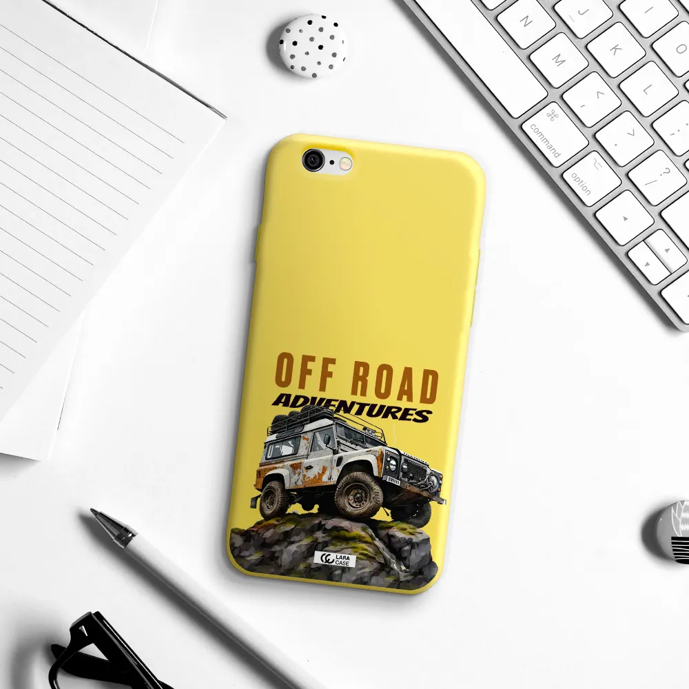 a car with rust on top Apple iPhone 6 Silicone canary yellow Case