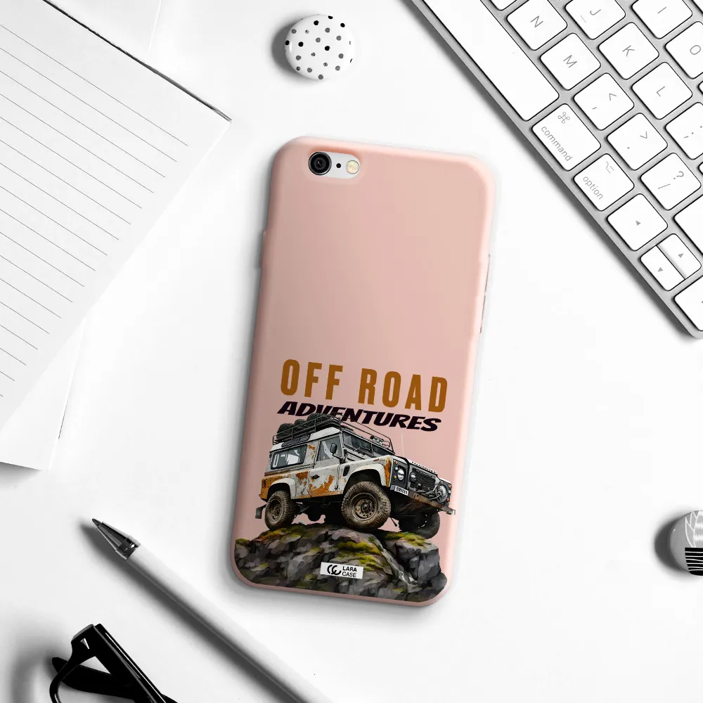 a car with rust on top Apple iPhone 6 Silicone pastel pink Case