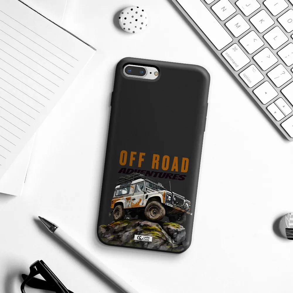 a car with rust on top Apple iPhone 7 plus Silicone black Case