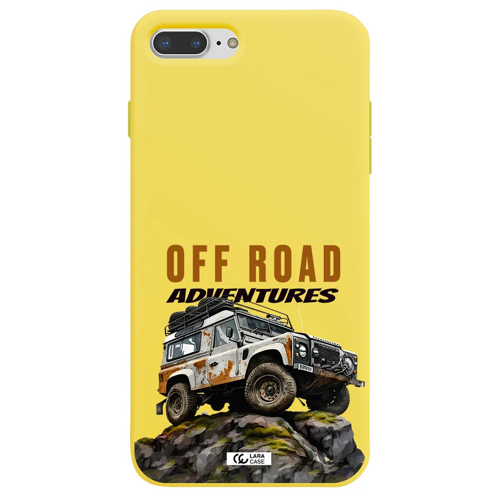 a car with rust on top Apple iPhone 7 plus Silicone canary yellow Case