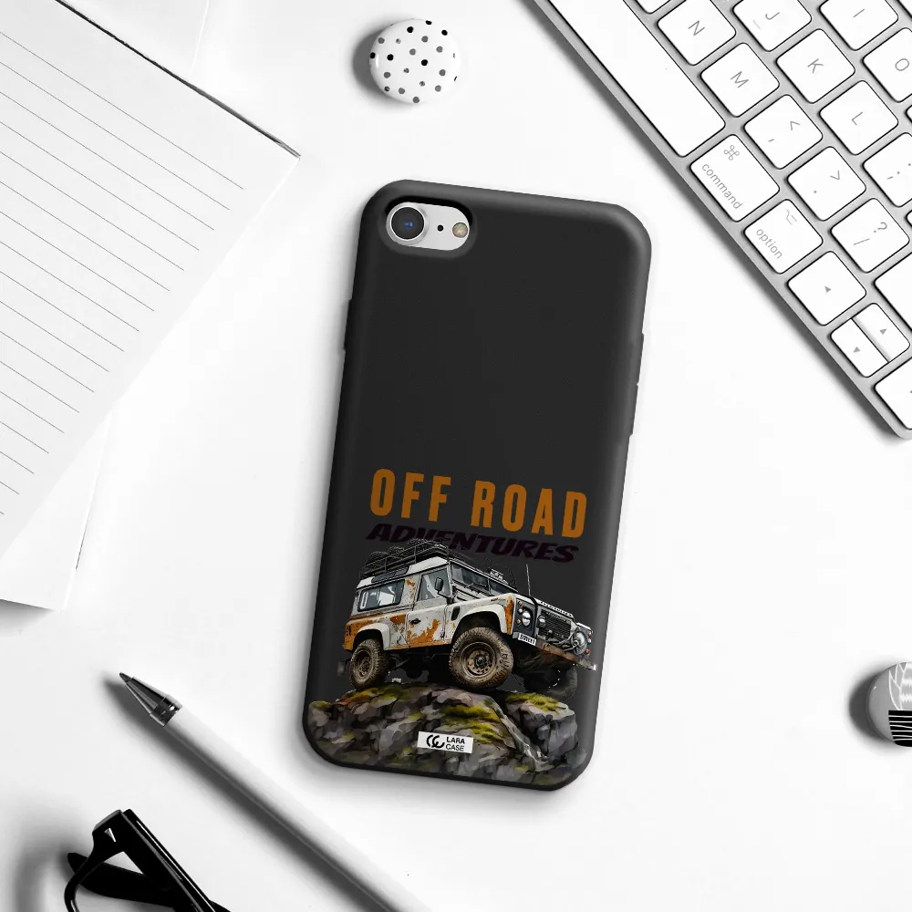 a car with rust on top Apple iPhone 7 Silicone black Case