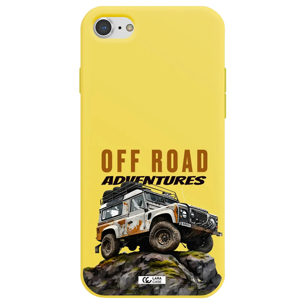 a car with rust on top Apple iPhone 7 Silicone canary yellow Case