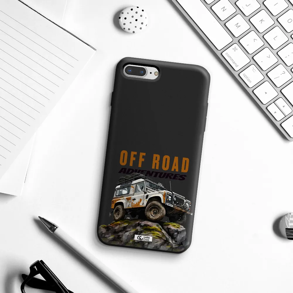 a car with rust on top Apple iPhone 8 plus Silicone black Case