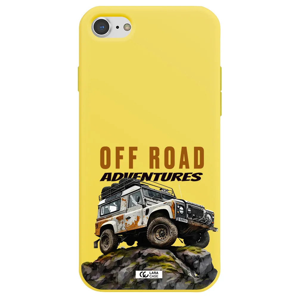 a car with rust on top Apple iPhone 8 Silicone canary yellow Case