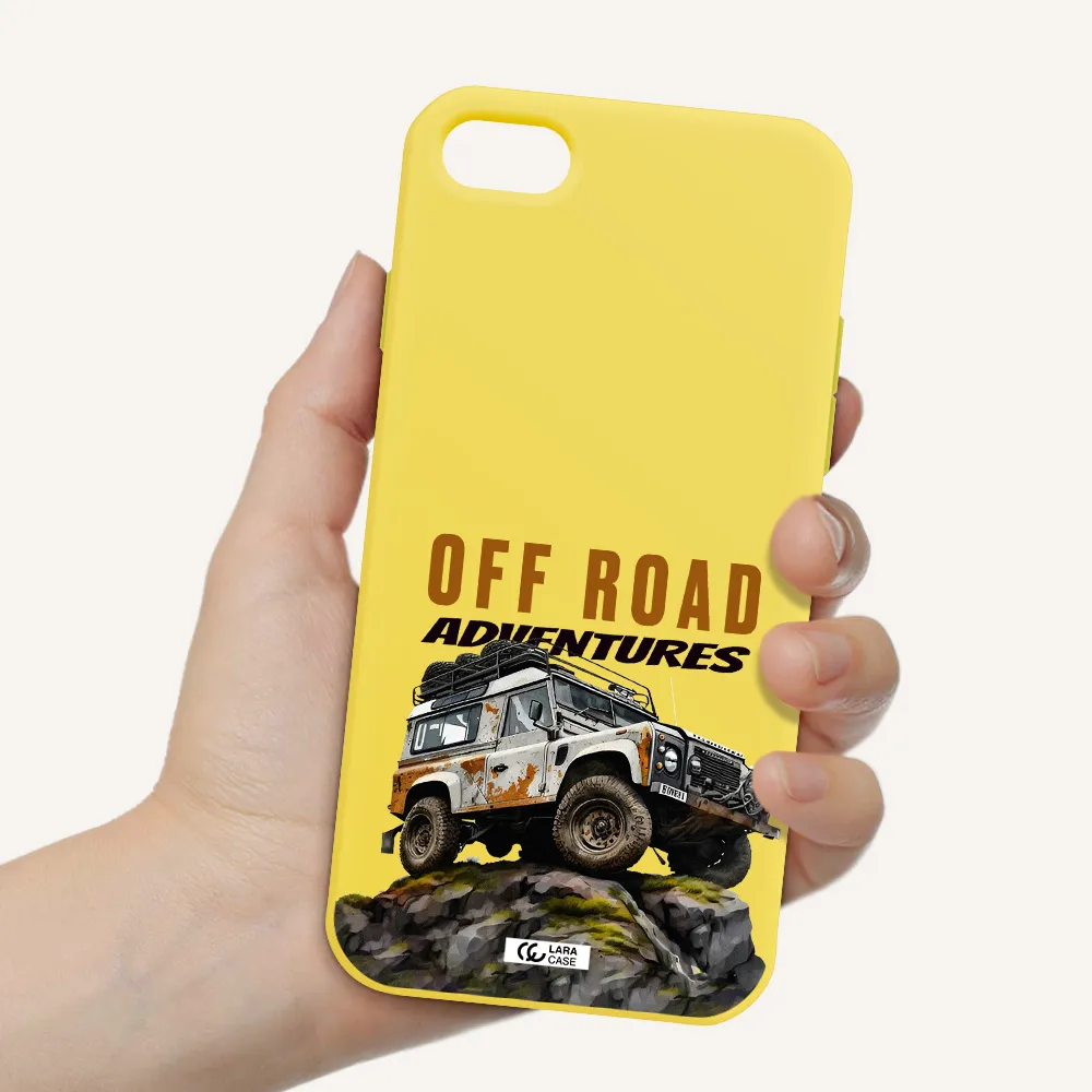 a car with rust on top Apple iPhone 8 Silicone canary yellow Case