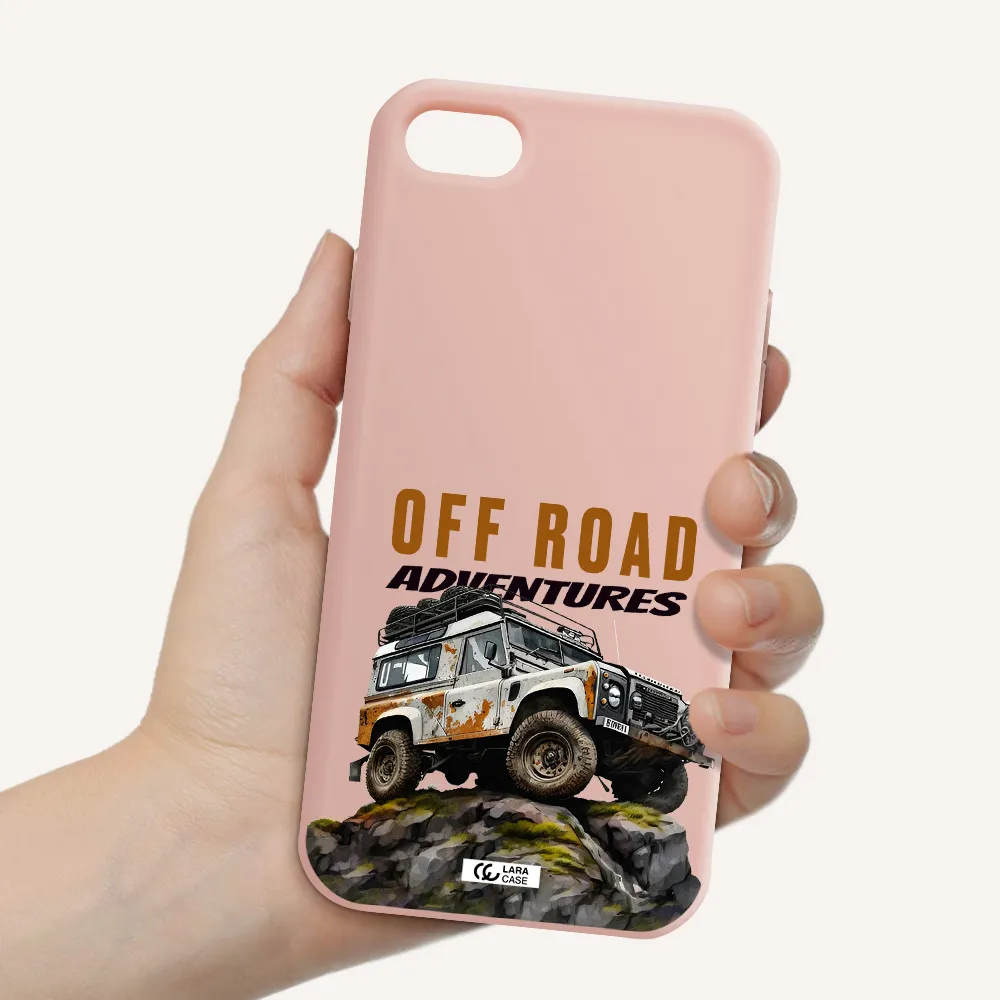 a car with rust on top Apple iPhone 8 Silicone pastel pink Case