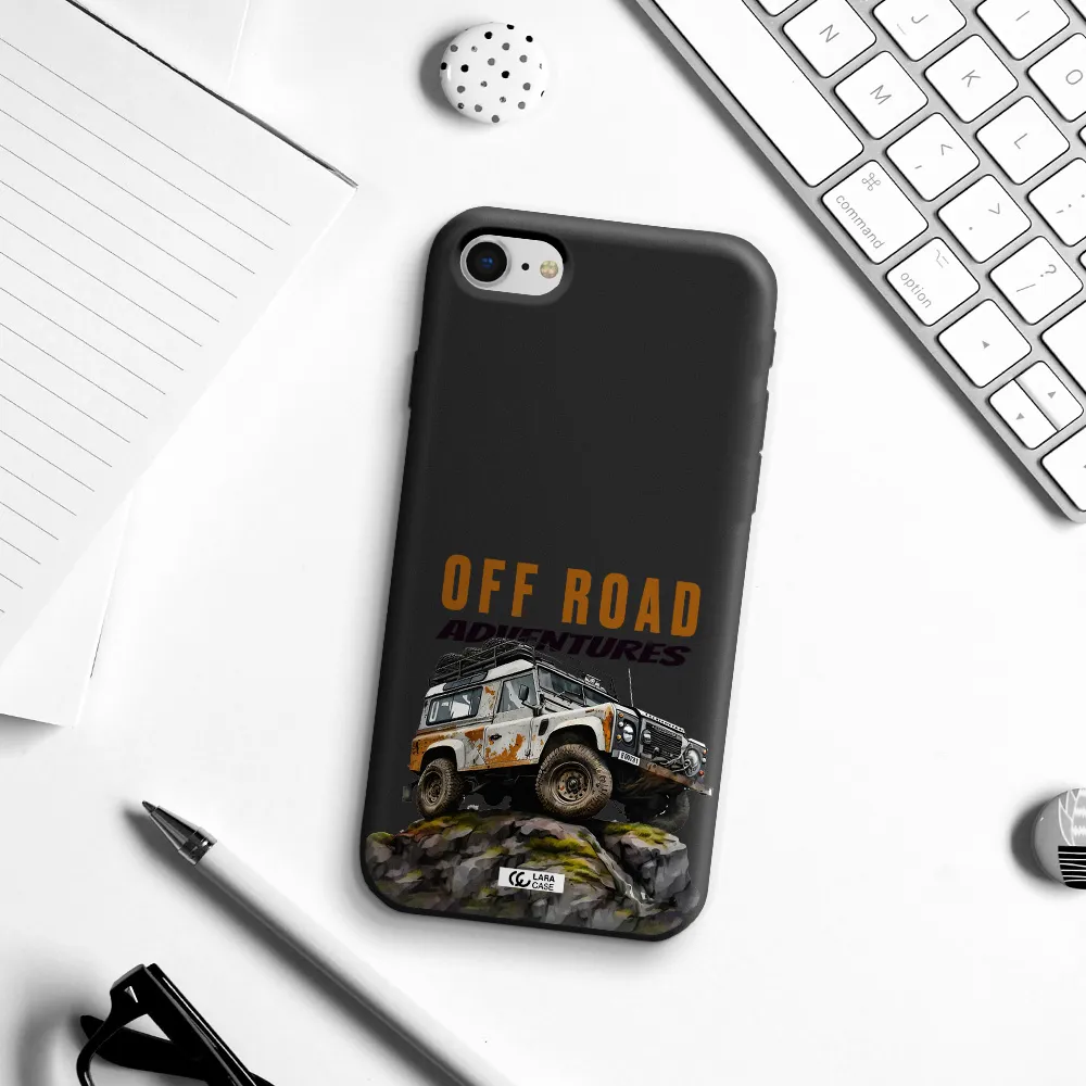 a car with rust on top Apple iPhone se 2020 Silicone black Case