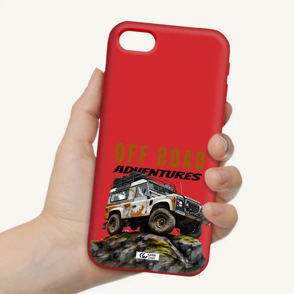 a car with rust on top Apple iPhone se 2020 Silicone Imperial Red Case