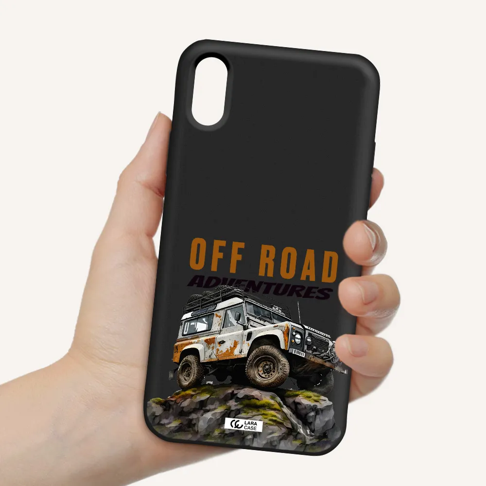 a car with rust on top Apple iPhone X Silicone black Case