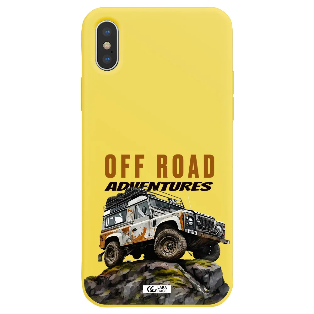 a car with rust on top Apple iPhone X Silicone canary yellow Case